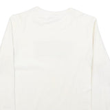 LEVI'S Girls White Blue Logo T-Shirt L Long Sleeve Crew Neck Casual Cotton