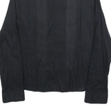 DKNY Womens Black Shirt L Cotton Embroidered Casual Long Sleeve