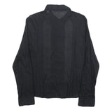 DKNY Womens Black Shirt L Cotton Embroidered Casual Long Sleeve