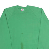 JERZEES Mens Green Cotton Blend Sweatshirt XL Crew Neck Casual Basic Pullover