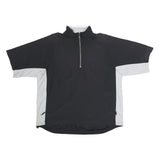 ADIDAS Mens Black & White Half Zip L Polyester Sports Sweatshirt Casual Wear