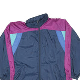 Womens Navy & Purple Blue Zip Up Plain Polyester Blend Casual XL Jacket