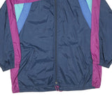Womens Navy & Purple Blue Zip Up Plain Polyester Blend Casual XL Jacket