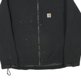 CARHARTT Mens Black Work Jacket L Polyester Blend Zip Plain Durable Outdoor