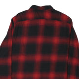 FLAG & ANTHEM Mens Red & Black Check Shirt L Casual Cotton Blend Long Sleeve