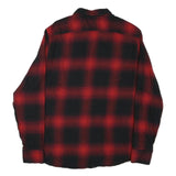 FLAG & ANTHEM Mens Red & Black Check Shirt L Casual Cotton Blend Long Sleeve