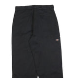 DICKIES Mens Black Cotton Blend Relaxed Straight Trousers W36 L32 Workwear Zip