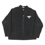 REEBOK Mens Black Running Jacket XL Polyester Blend Zip Plain Athletic