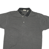 CANUON CREEK Mens Grey Polo Shirt M Cotton Blend Short Sleeve Patterned Casual