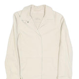 LACOSTE Womens Cream Button Cotton Blend Jacket S Plain Classic Stylish