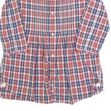 GSTAR Womens Blue & Red Checked Shirt 3/4 Sleeve Button Neck M Stylish Casual