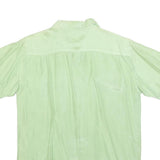 CEDARS SPORT Mens Green Silk Short Sleeve Shirt M Two Chest Pockets Lightweight