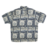 MUSINGWEAR Mens Blue Rayon Hawaiian Shirt XL Tropical Print Island Theme