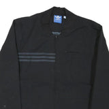 ADIDAS Mens Black Jacket S Cotton Blend Plain Zip Casual Sportswear