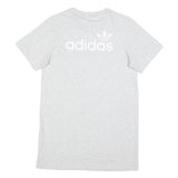 ADIDAS Womens White Cotton T-Shirt Dress Short Sleeve UK 6 Casual Logo Print