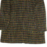 Womens Black & Multi Wool Classic Jacket L Woven Checked Pattern