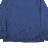 JC PENNEY Mens Blue Nylon Button Jacket L Plain Lightweight Casual