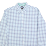 NAUTICA Mens Blue Check Shirt M Cotton Blend Button-Down Collar Long Sleeve