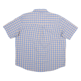 CHAPS Mens Blue & Red Check Shirt XL Button Short Sleeve Cotton Blend Summer