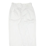 White Womens Regular Fit Cotton Blend Zip Trousers W30 L30 Stylish Lightweight