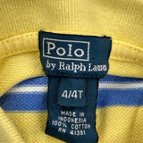 Age 4 Polo By Ralph Lauren Striped Polo Shirt - XS Blue Cotton