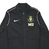 NIKE Womens Black & White Sports Team Track Jacket L Polyester Blend Zip