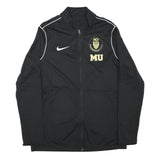 NIKE Womens Black & White Sports Team Track Jacket L Polyester Blend Zip