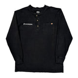 Saunders Logo Dickies Long Sleeve T-Shirt - Medium Black Cotton