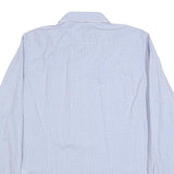 TED BAKER Mens Blue & White Check Shirt L Cotton Blend Long Sleeve Formal