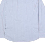 TED BAKER Mens Blue & White Check Shirt L Cotton Blend Long Sleeve Formal
