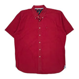 Tommy Hilfiger Short Sleeve Shirt - XL Red Cotton