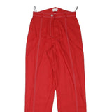 CITY LIFE Womens Viscose Blend Red Regular Straight Trousers W26 L31 Stylish Zip