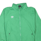 UMBRO Mens Green Zip Up Jacket L Polyester Blend Sportswear Lightweight Casual