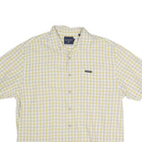 NAUTICA Mens Yellow & Cream Check Shirt XL Cotton Blend Casual Comfort