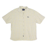 NAUTICA Mens Yellow & Cream Check Shirt XL Cotton Blend Casual Comfort
