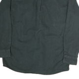 DICKIES Mens Black Cotton Shirt L Workwear Button Down Long Sleeve Utility