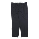 KINGFIELD Mens Wool Blend Navy Relaxed Straight Trousers W36 L30 Formal Smart