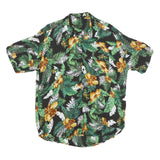 Mens Black Green & Yellow Tropical Print Cotton Blend Shirt 2XL Summer Casual