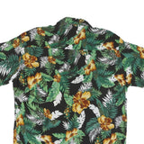 Mens Black Green & Yellow Tropical Print Cotton Blend Shirt 2XL Summer Casual