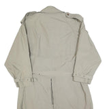 Mens Beige Classic Long Sleeve Cotton Blend Trench Jacket L Button Closure