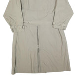 Mens Beige Classic Long Sleeve Cotton Blend Trench Jacket L Button Closure