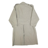 Mens Beige Classic Long Sleeve Cotton Blend Trench Jacket L Button Closure