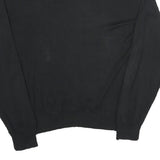 CALVIN KLEIN Mens Black Plain Cotton V-Neck Basic Knit Jumper XL Classic Style