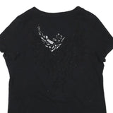 HARLEY DAVIDSON Mens Black Graphic T-Shirt XL Short Sleeve V-Neck Cotton Blend