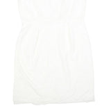 CALVIN KLEIN Womens White Polyester Blend Fit & Flare Lace Sleeveless Knee