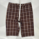 Sean John Checked Shorts - 36W 15L Blue Cotton