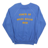 ROBINSON Mens Blue Sweatshirt XL Crew Neck Cotton Blend Pullover Coach Print