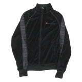 CHAMPION Mens Black Track Jacket S Polyester Blend Plain Zip Casual Sportswear