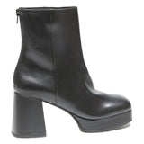 CHARLES & KEITH Womens Black Block Heel Ankle Boots Leather UK 3 Stylish