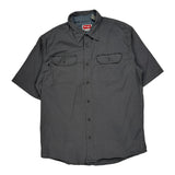 Wrangler Short Sleeve Shirt - Medium Gray Cotton Blend